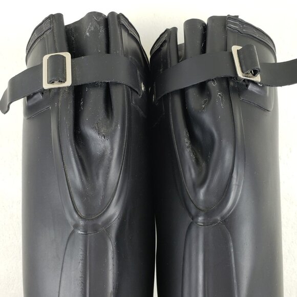 Hunter Original Tall Rain Boot Womens 8 Black Pull On Waterproof Adjustable Back - Picture 10 of 16
